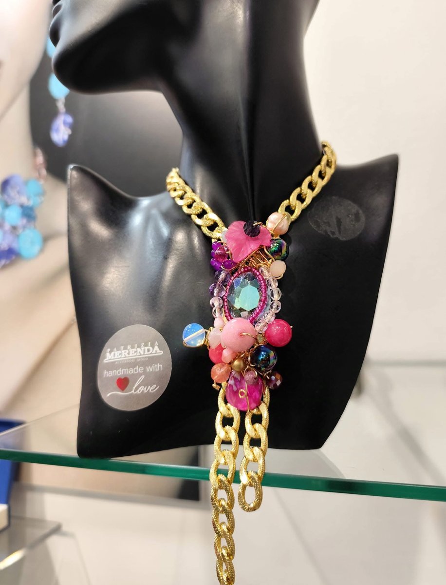 Collana catena fucsia