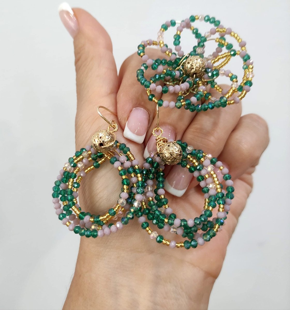 Anello e orecchini con microperline