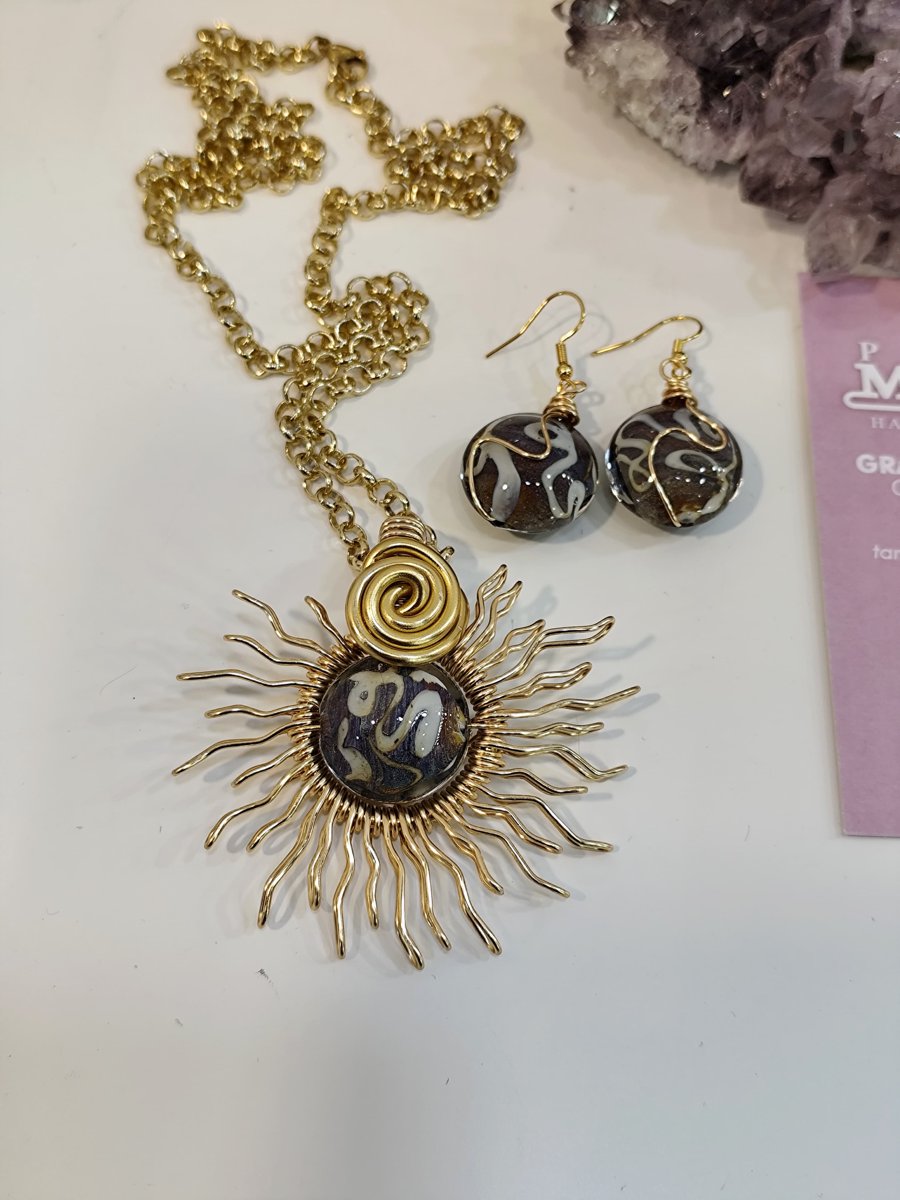 Completo Sole con perle di Murano