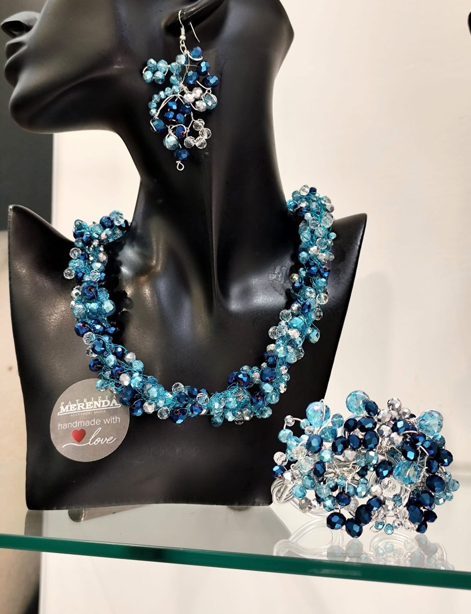 Parure chrochet (bracciale, collana, orecchini)
