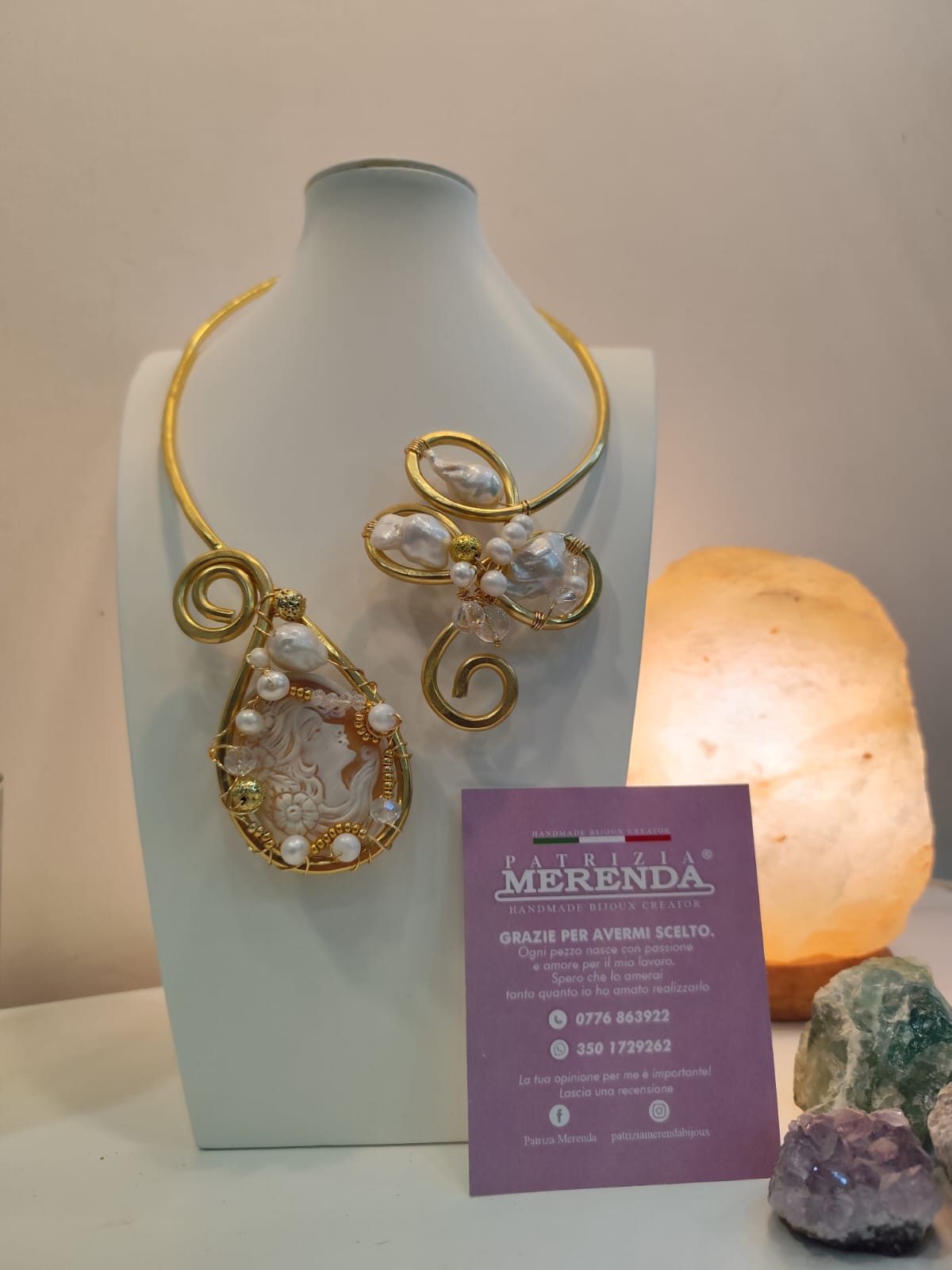 Collana wire con cammeo