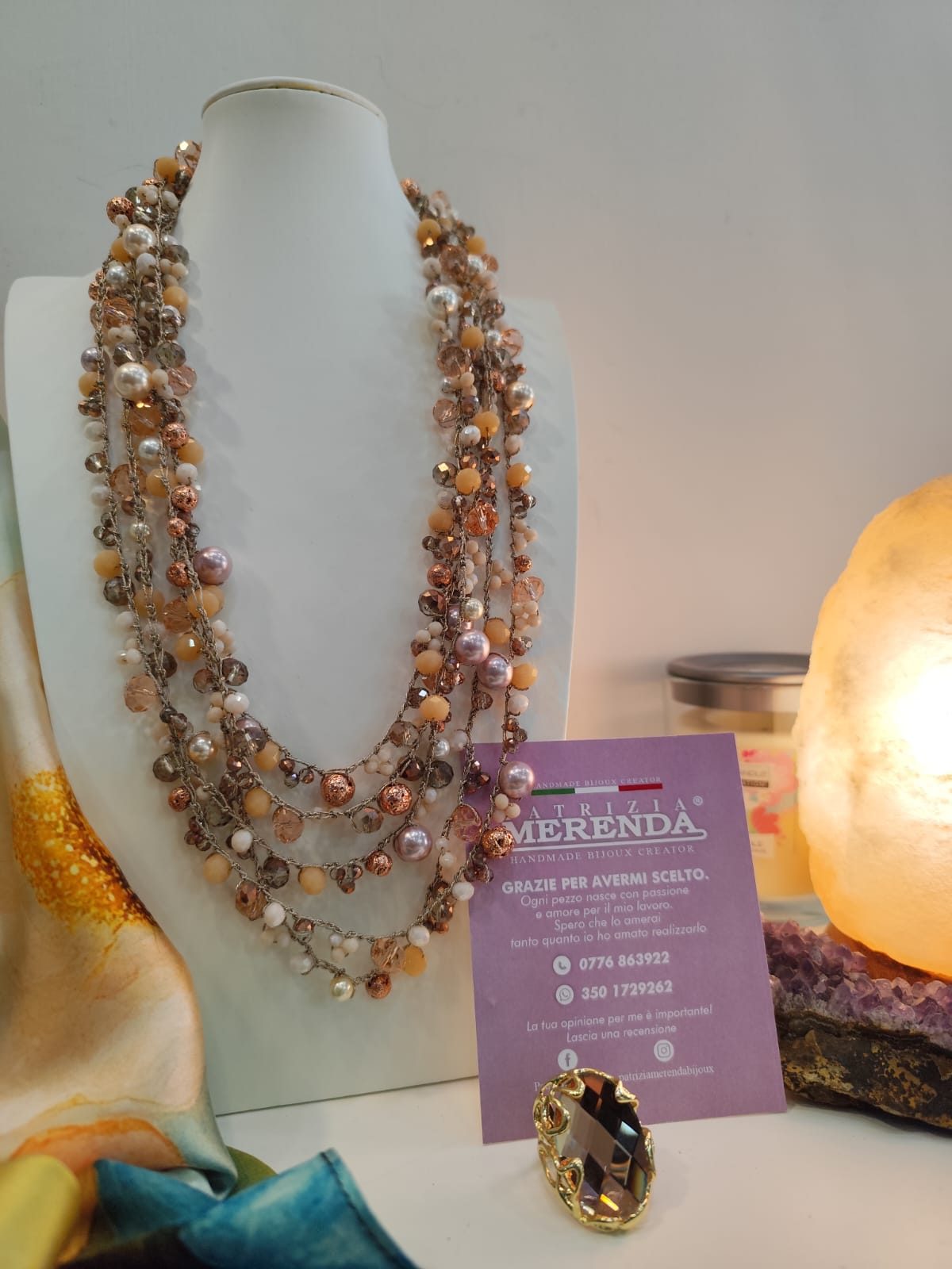Collana multi filo crochet