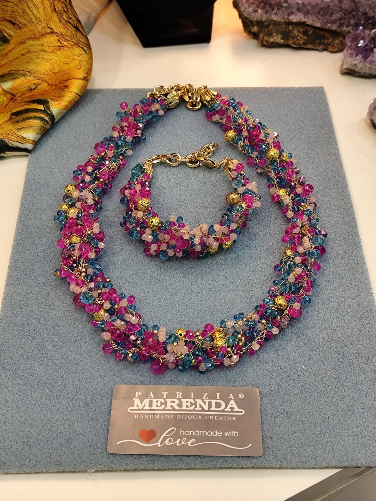 Collana crochet multicolor