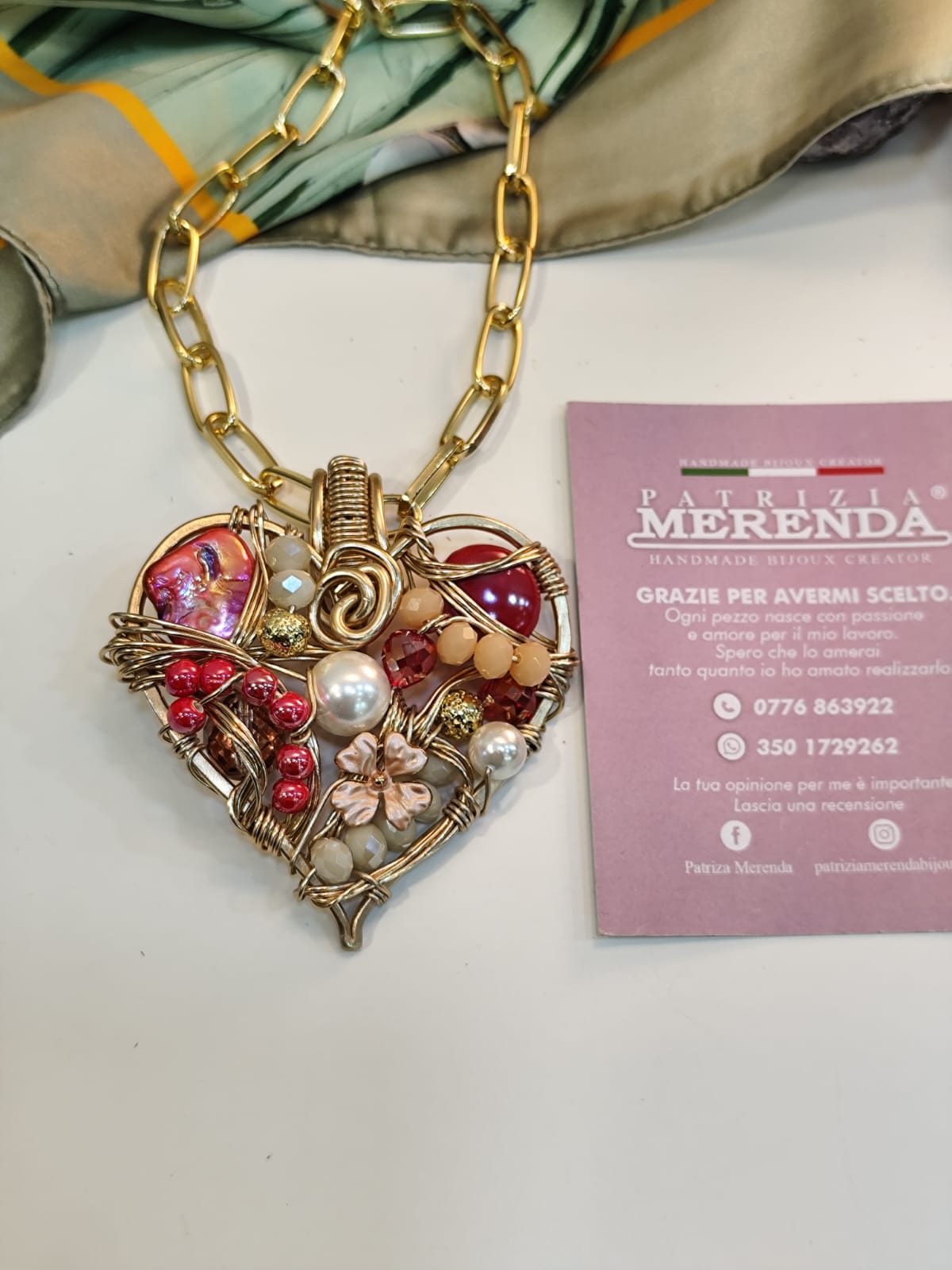 Collana cuore alluminio