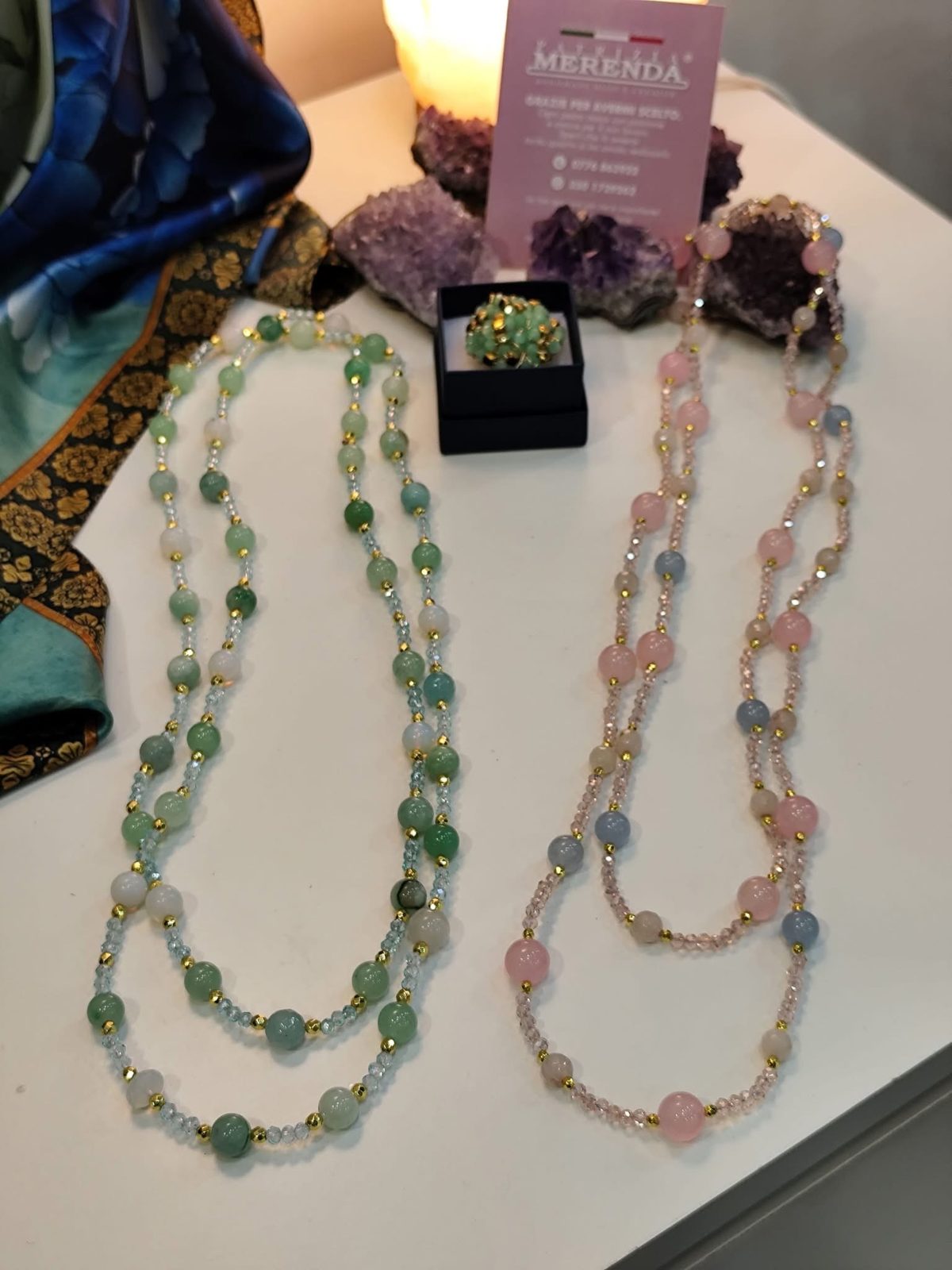 Collana con cristallini e pietre dure