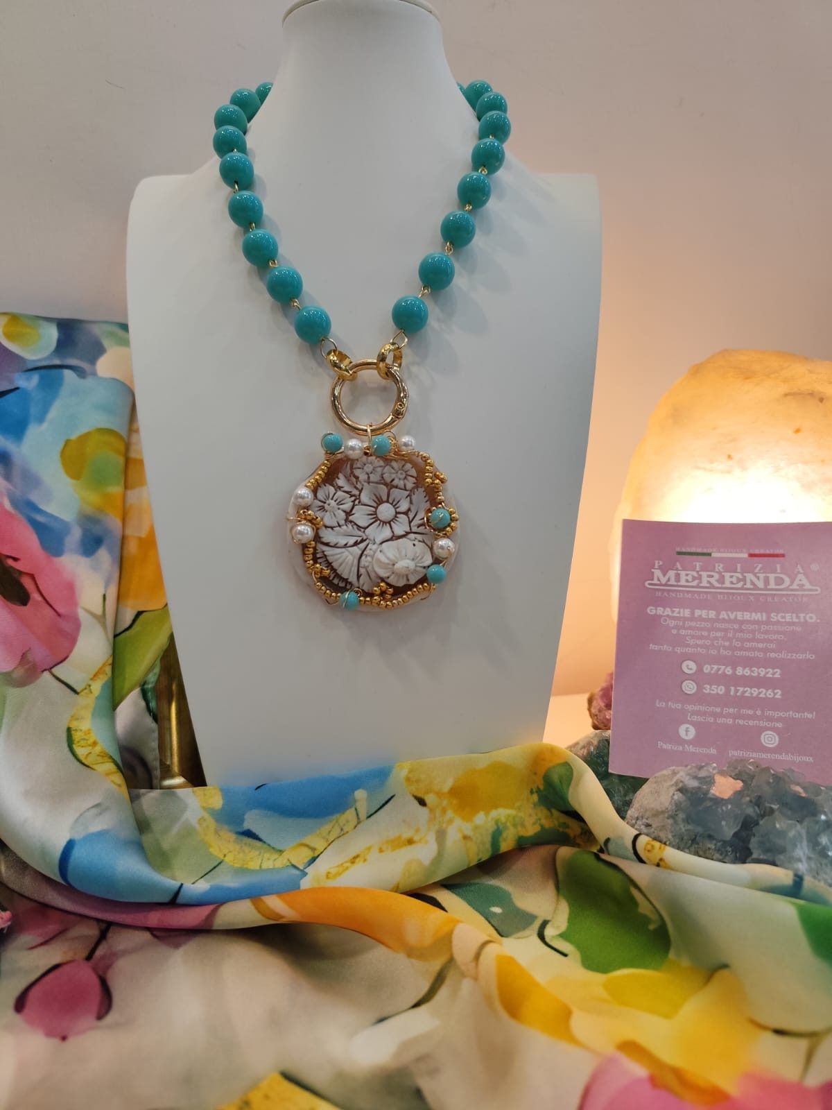 Collana pietre dure e cammeo